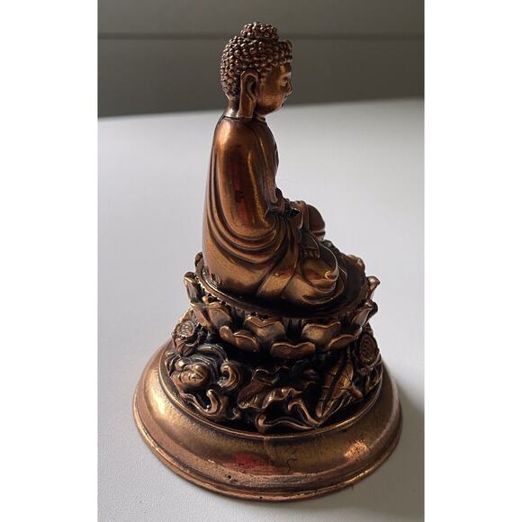 Bronze Buddha Statue Meditation 5 Inch 1995 - Picture 3 of 7